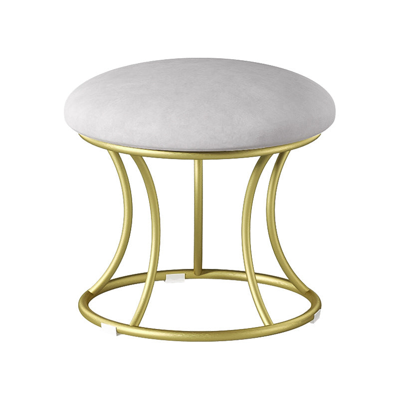Nordic Round Flannelette Iron Low Stool