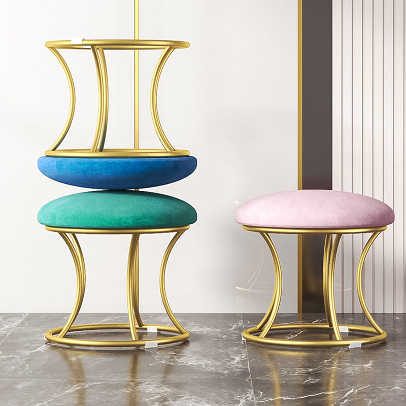 Nordic Round Flannelette Iron Low Stool