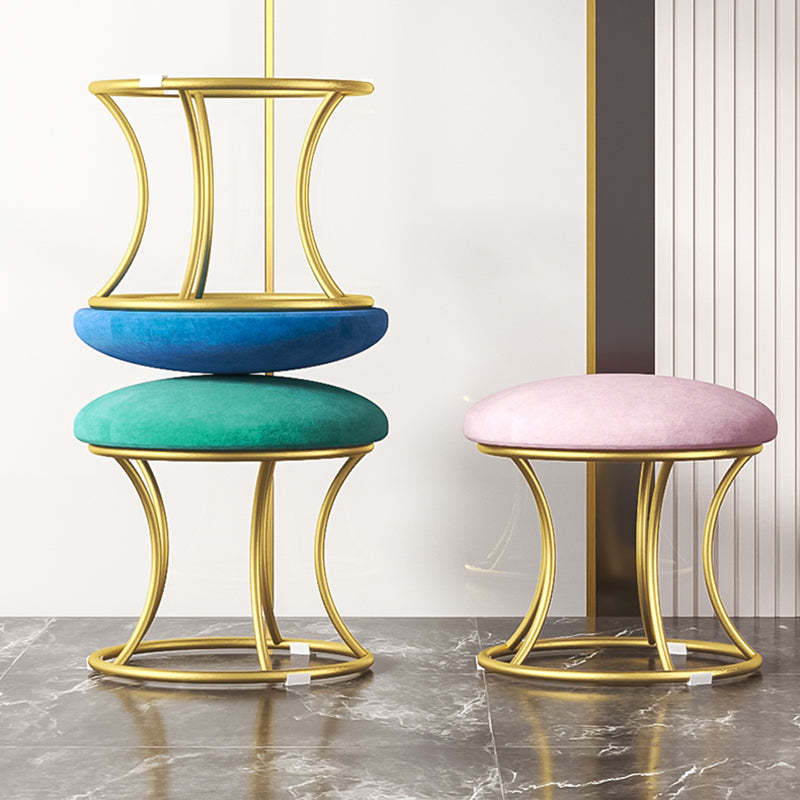Nordic Round Flannelette Iron Low Stool
