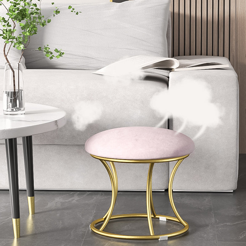 Nordic Round Flannelette Iron Low Stool