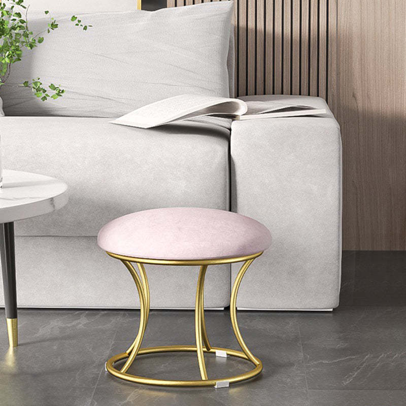 Nordic Round Flannelette Iron Low Stool