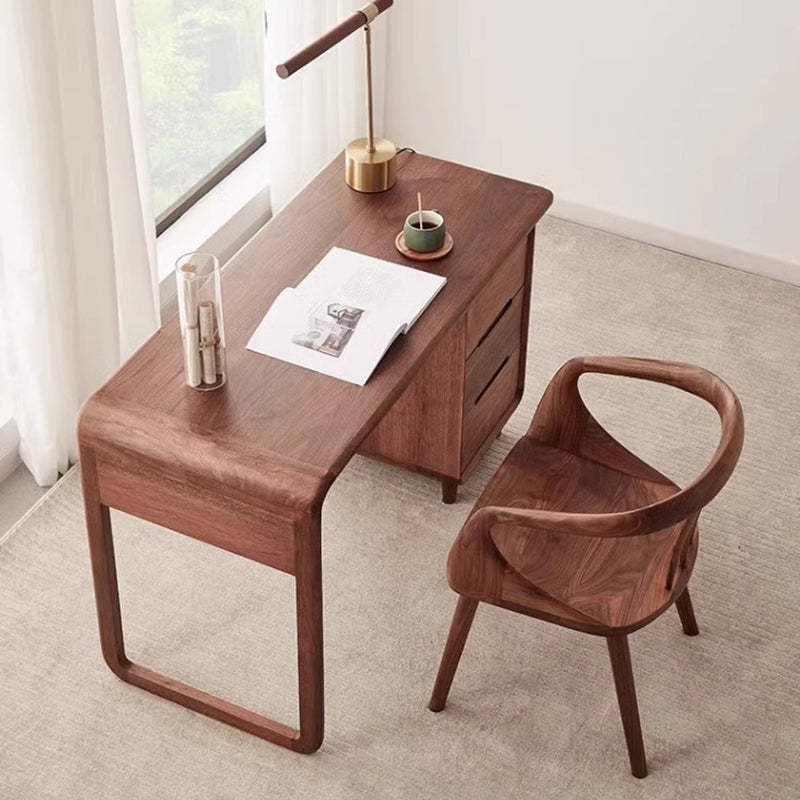 Japanese Walnut Curved Dining Chair