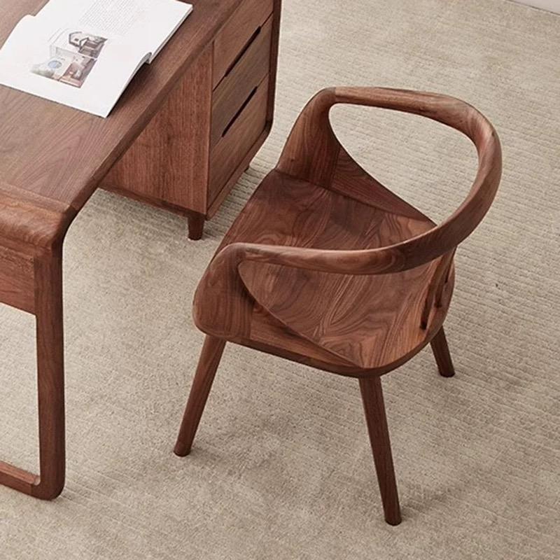 Japanese Walnut Curved Dining Chair
