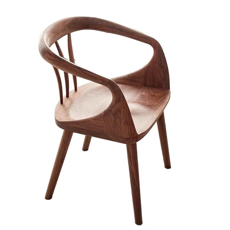Japanese Walnut Curved Dining Chair