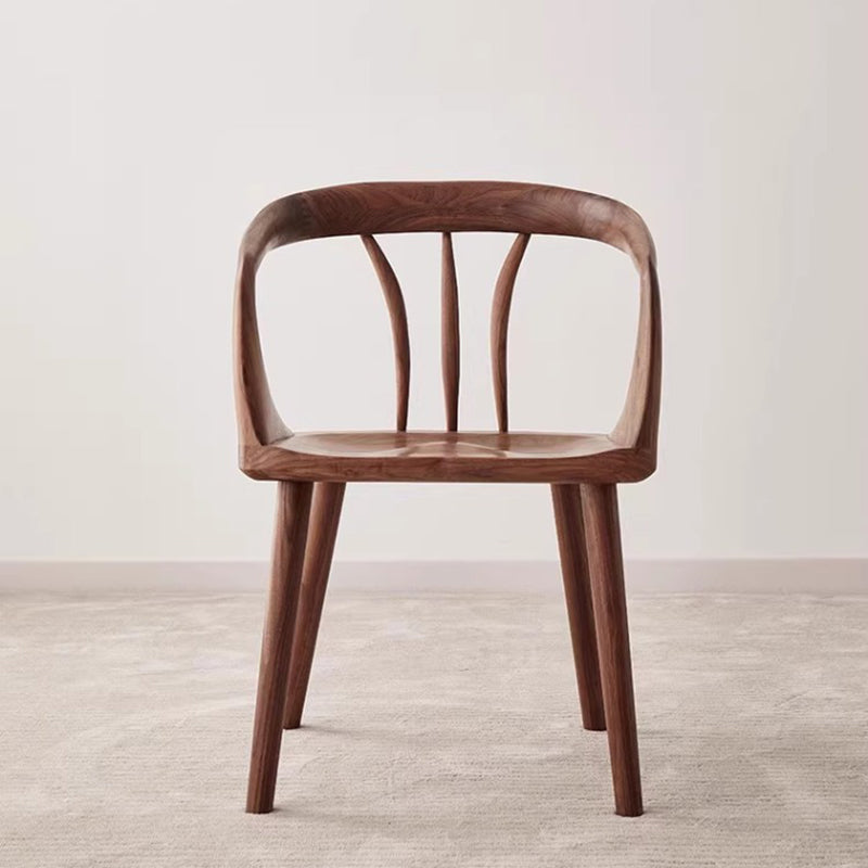 Japanese Walnut Curved Dining Chair