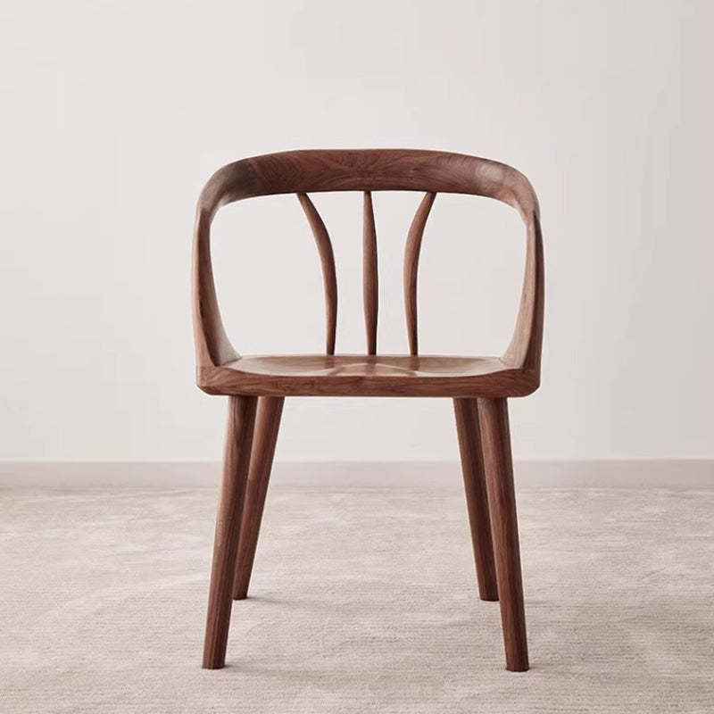 Japanese Walnut Curved Dining Chair