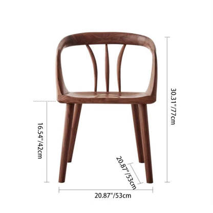 Japanese Walnut Curved Dining Chair
