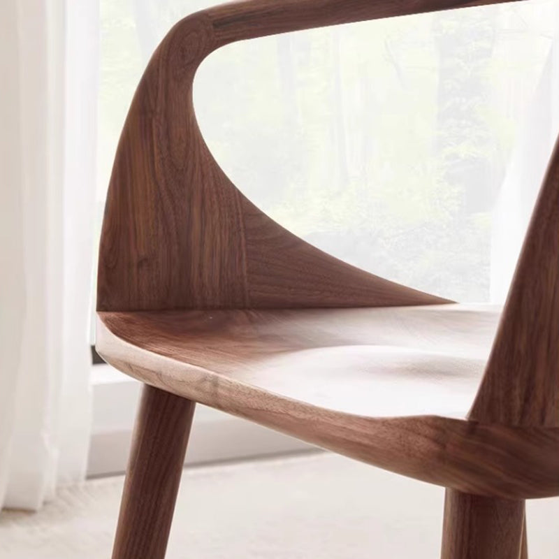 Japanese Walnut Curved Dining Chair