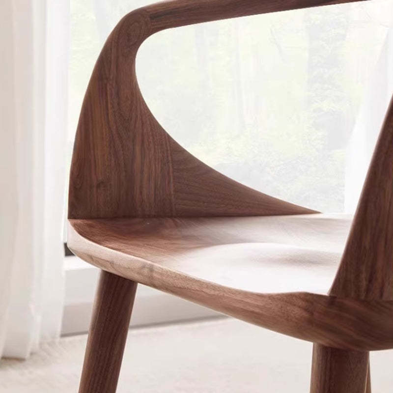 Japanese Walnut Curved Dining Chair