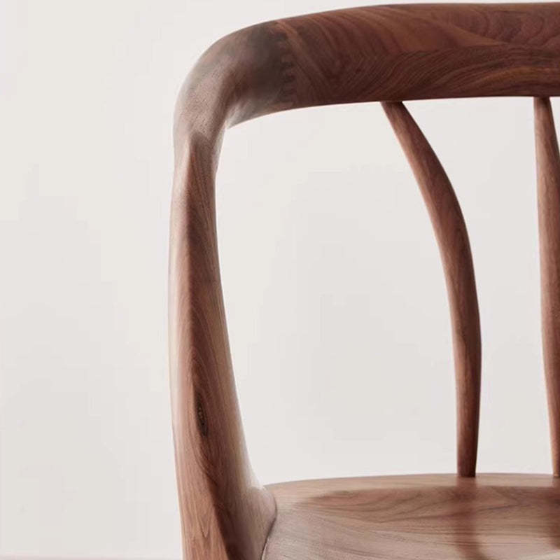 Japanese Walnut Curved Dining Chair