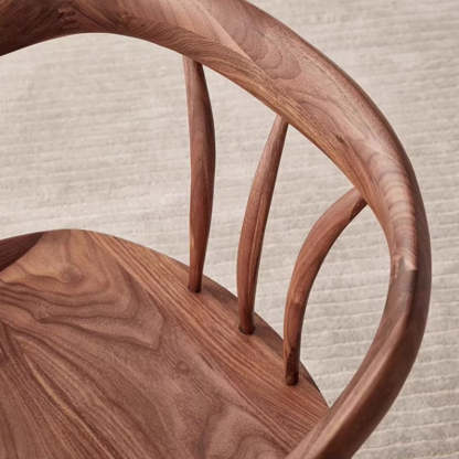 Japanese Walnut Curved Dining Chair