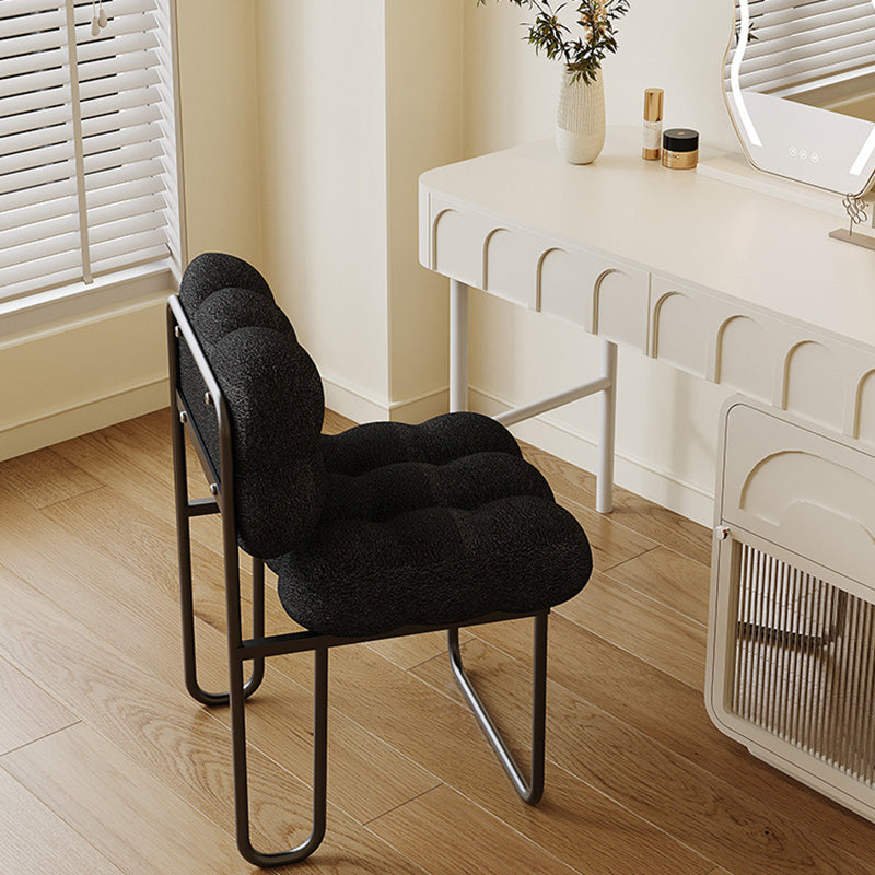 Nordic Square Lambswool Iron Vanity Stool