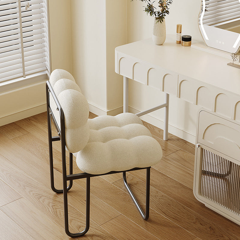 Nordic Square Lambswool Iron Vanity Stool