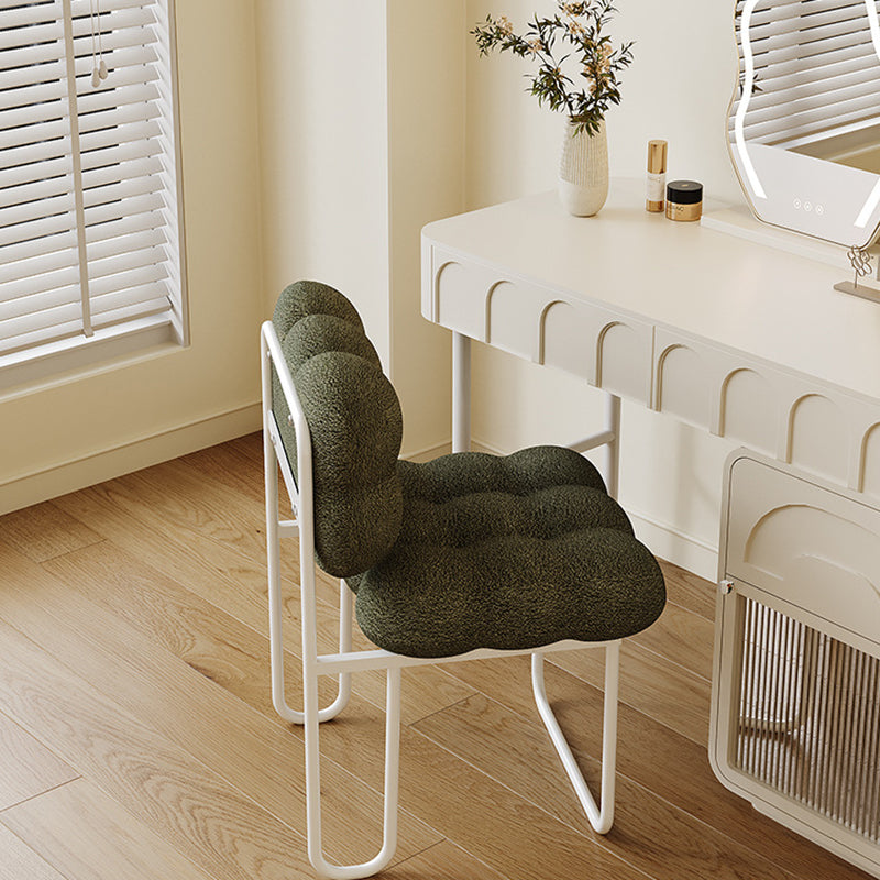 Nordic Square Lambswool Iron Vanity Stool