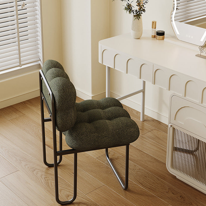 Nordic Square Lambswool Iron Vanity Stool