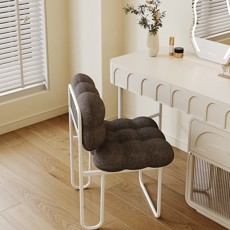 Nordic Square Lambswool Iron Vanity Stool