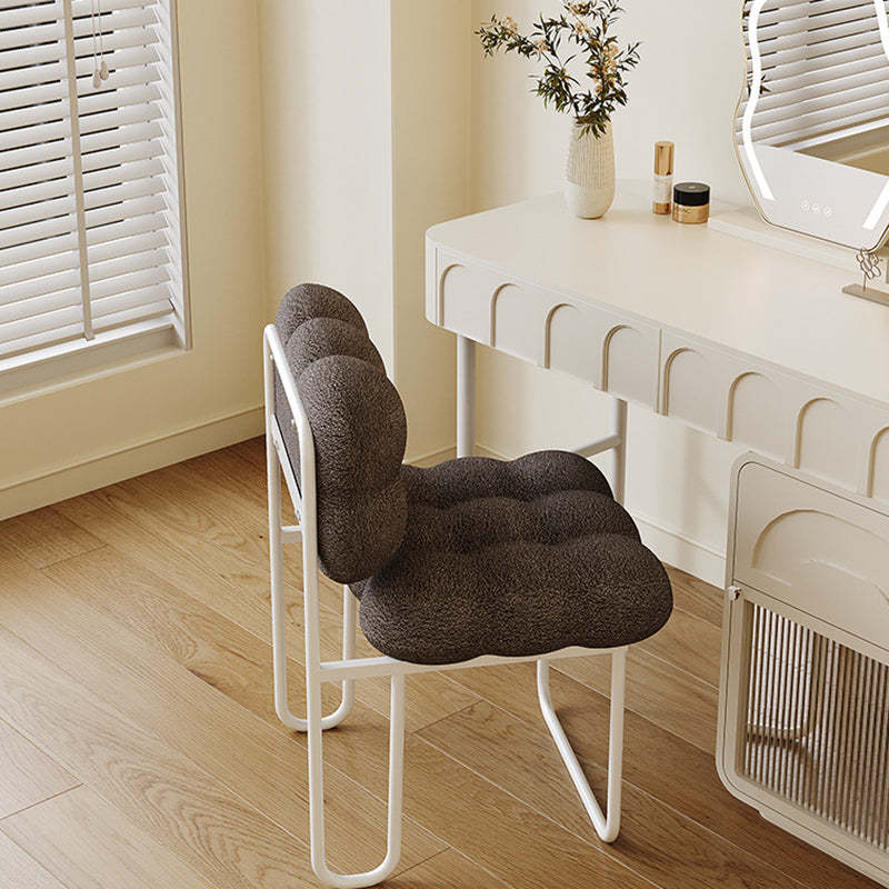 Nordic Square Lambswool Iron Vanity Stool