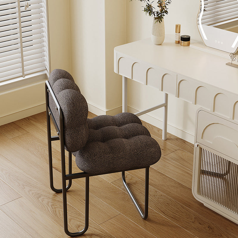Nordic Square Lambswool Iron Vanity Stool