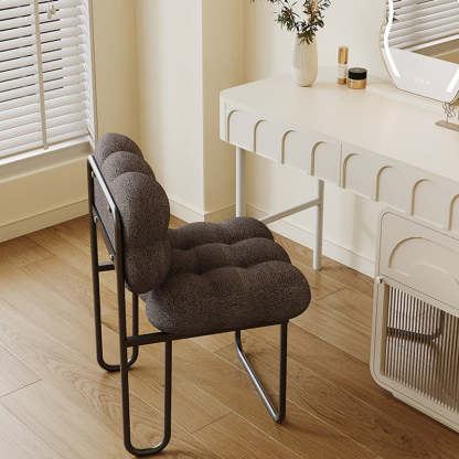 Nordic Square Lambswool Iron Vanity Stool