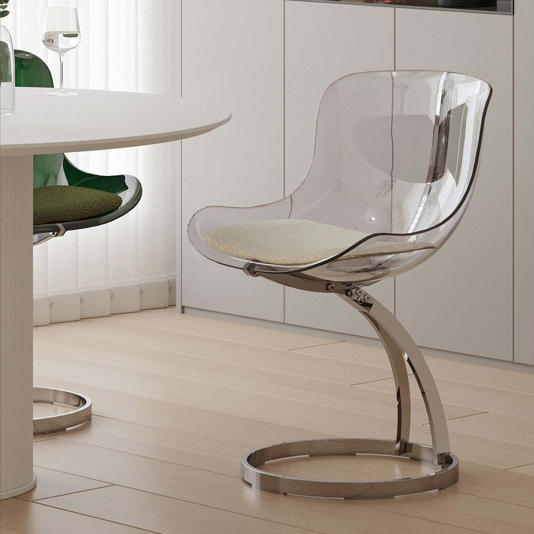 Nordic Arc Lambswool Steel Dining Chair