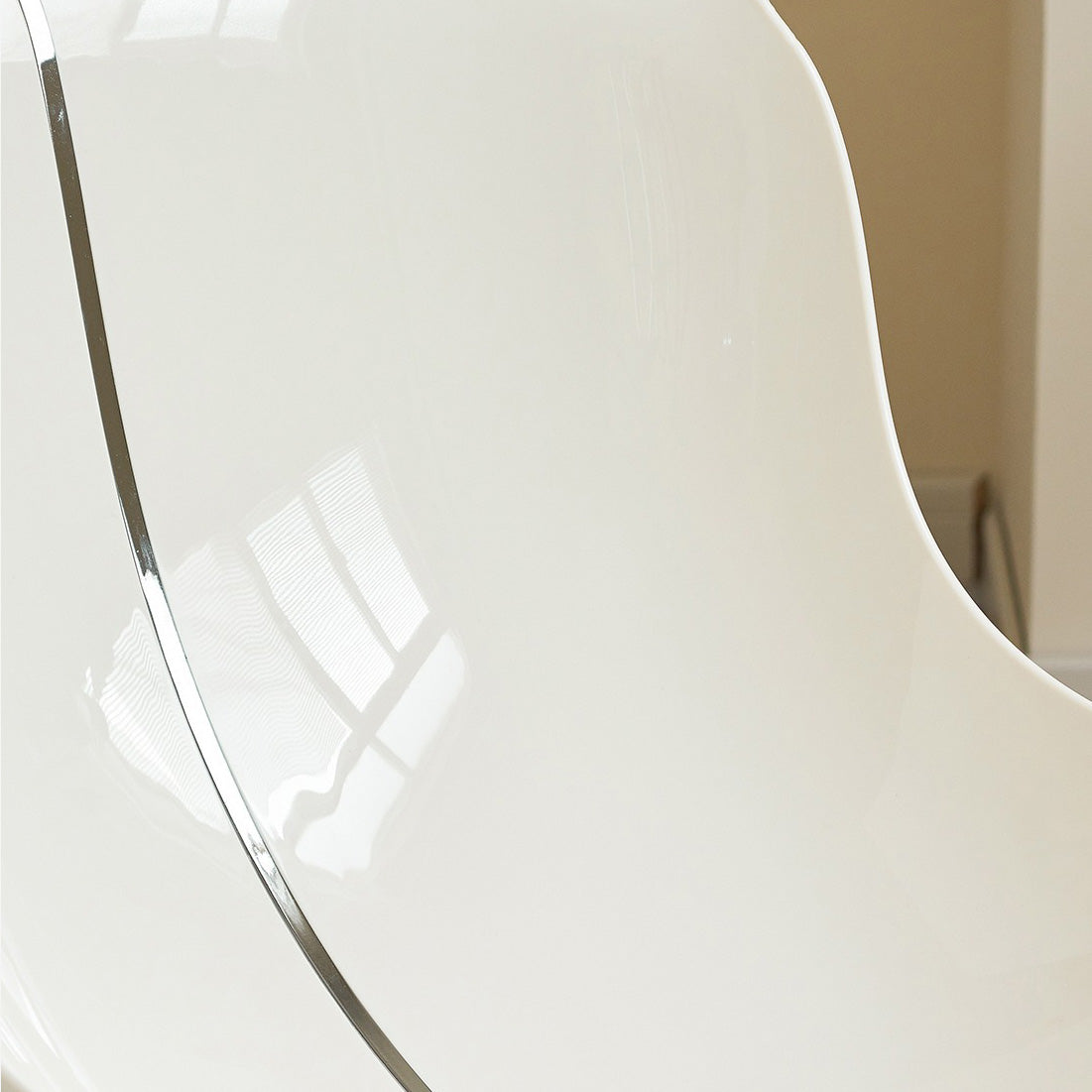 Nordic Arc Lambswool Steel Dining Chair — With Cushion / Milky White