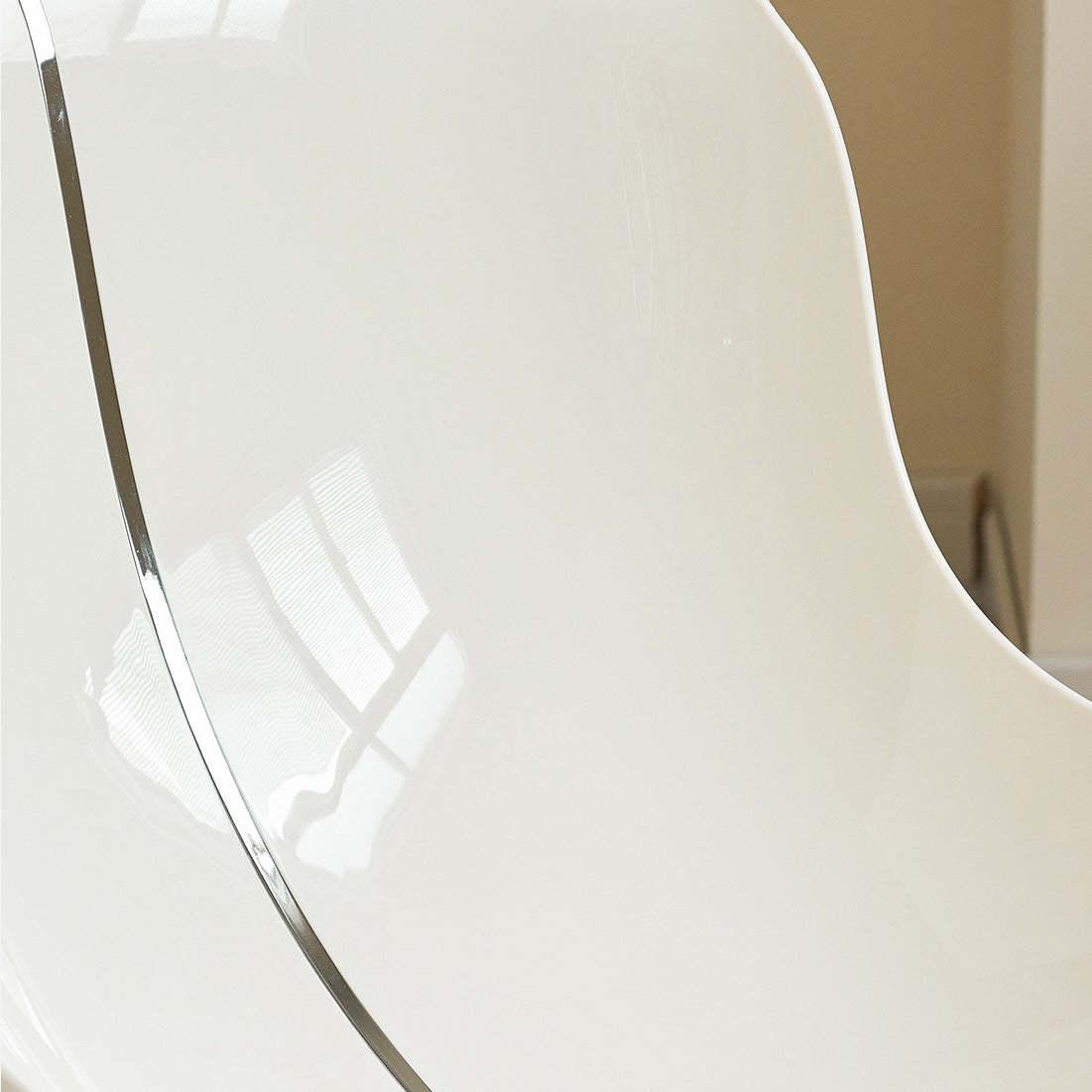 Nordic Arc Lambswool Steel Dining Chair — With Cushion / Milky White