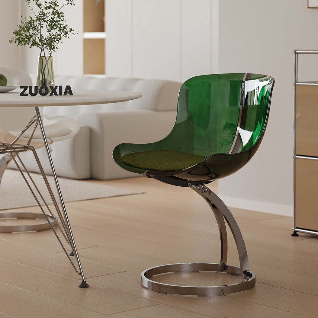 Nordic Arc Lambswool Steel Dining Chair