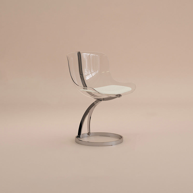 Nordic Arc Lambswool Steel Dining Chair