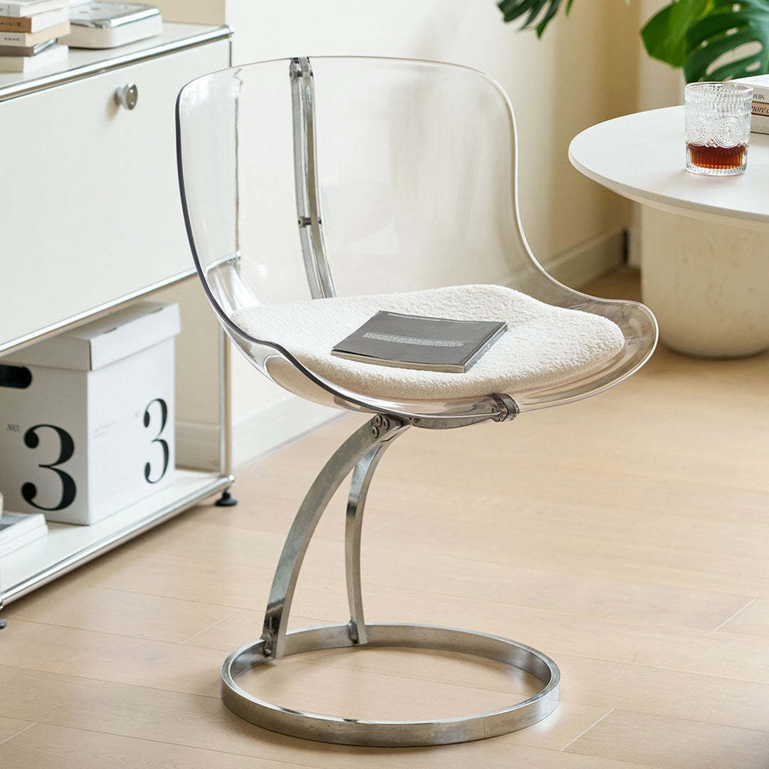 Nordic Arc Lambswool Steel Dining Chair