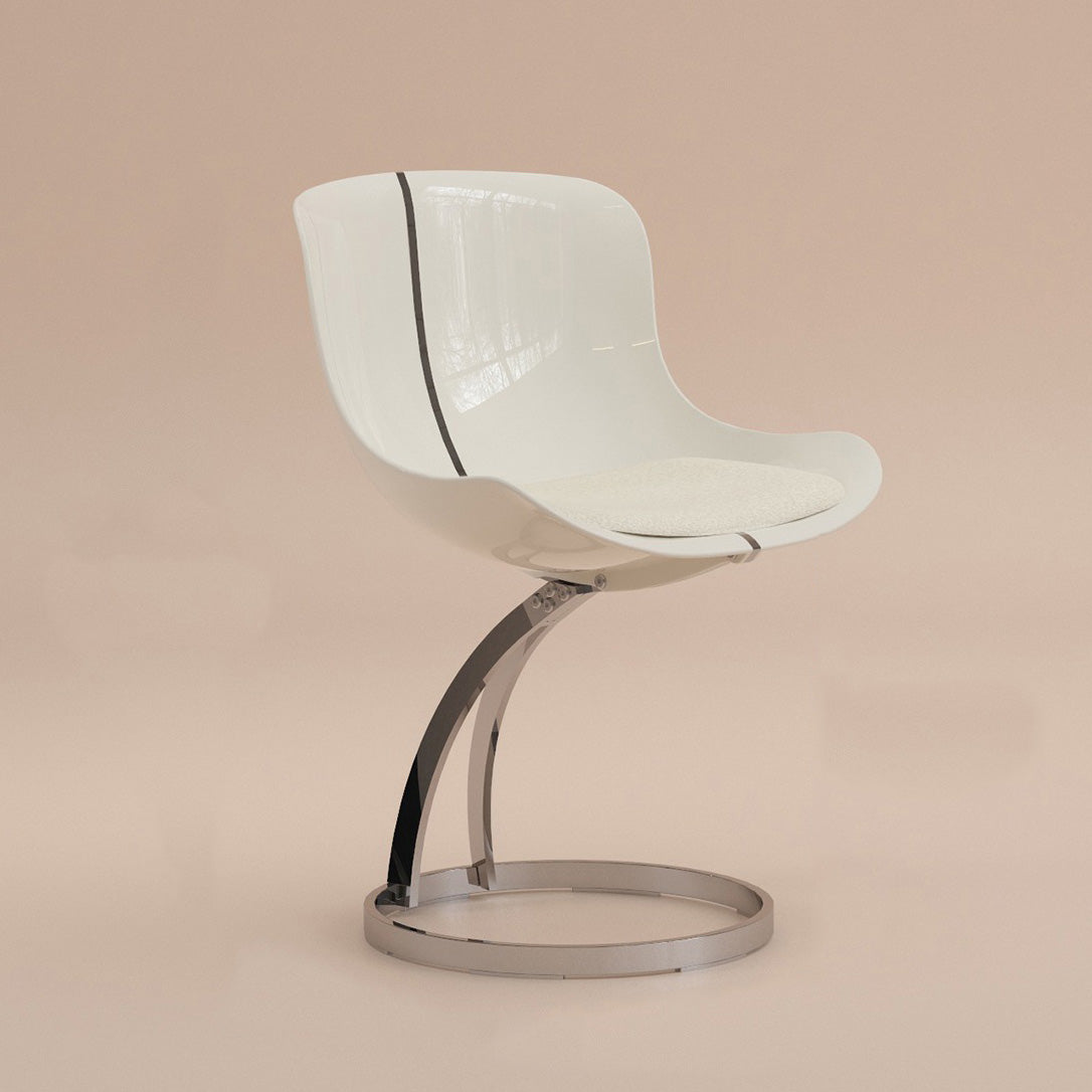 Nordic Arc Lambswool Steel Dining Chair