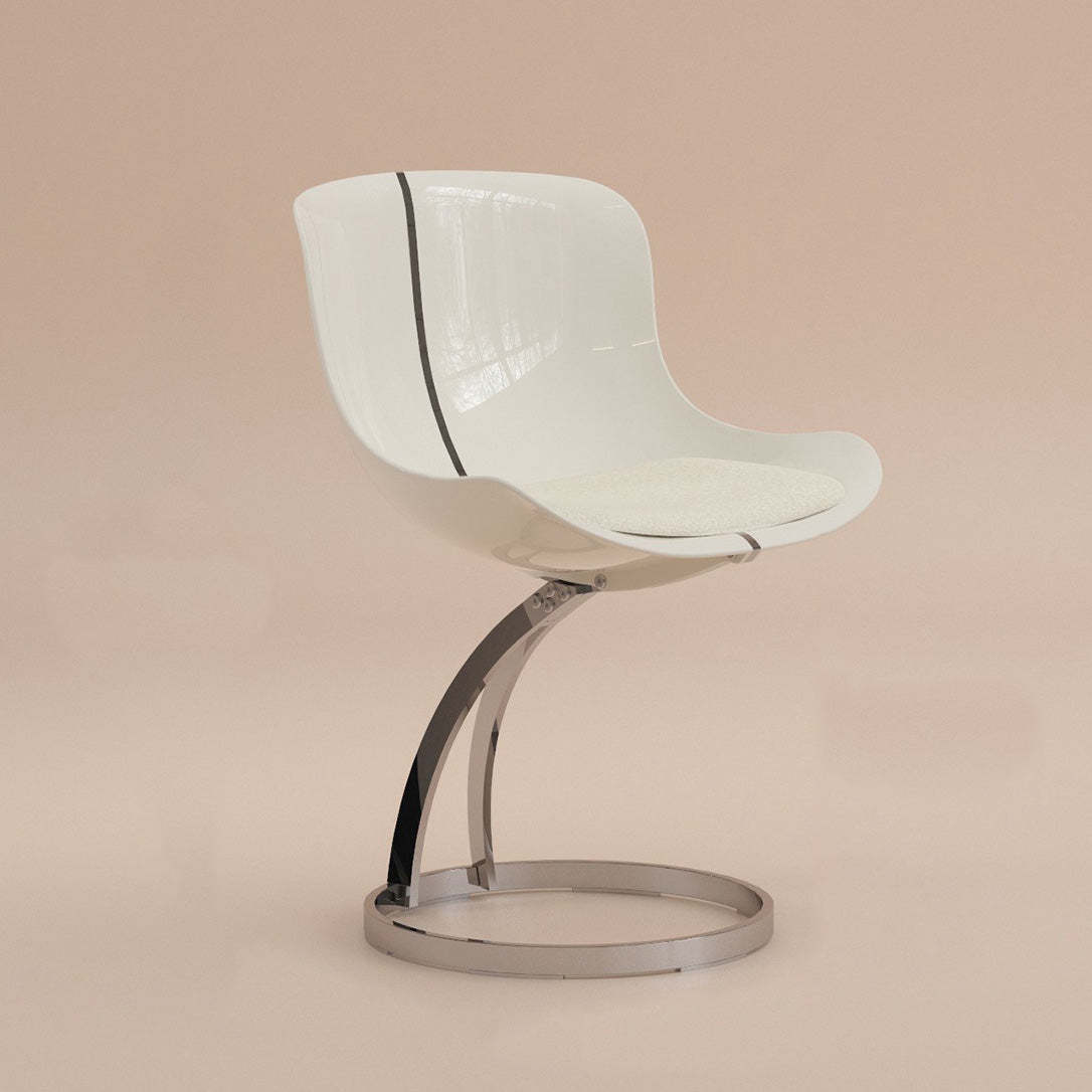 Nordic Arc Lambswool Steel Dining Chair