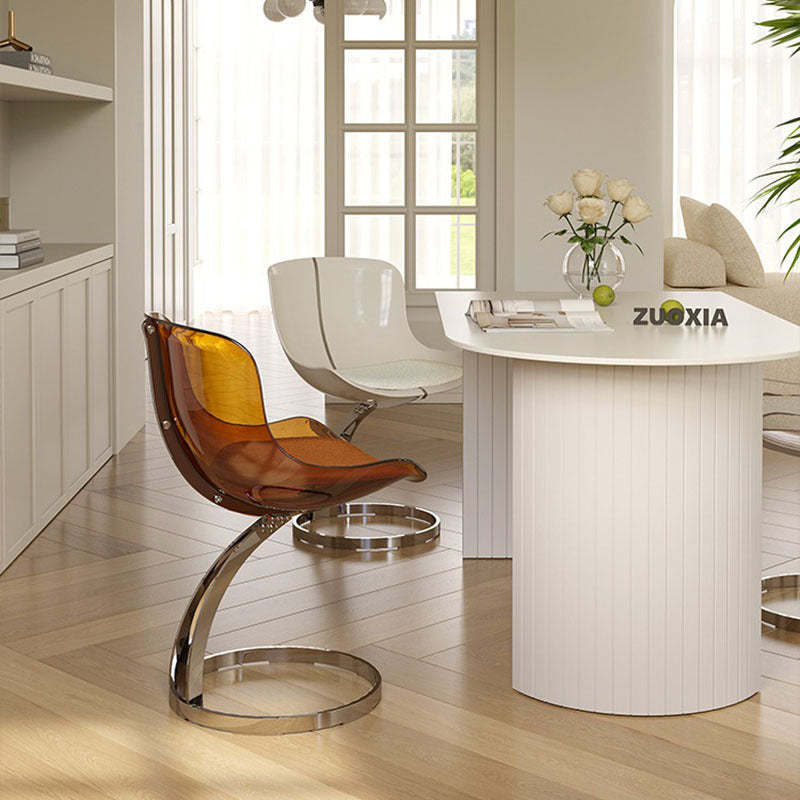 Nordic Arc Lambswool Steel Dining Chair