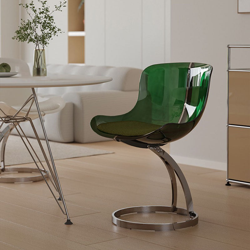 Nordic Arc Lambswool Steel Dining Chair