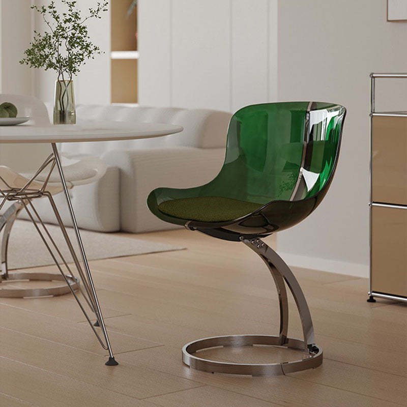 Nordic Arc Lambswool Steel Dining Chair