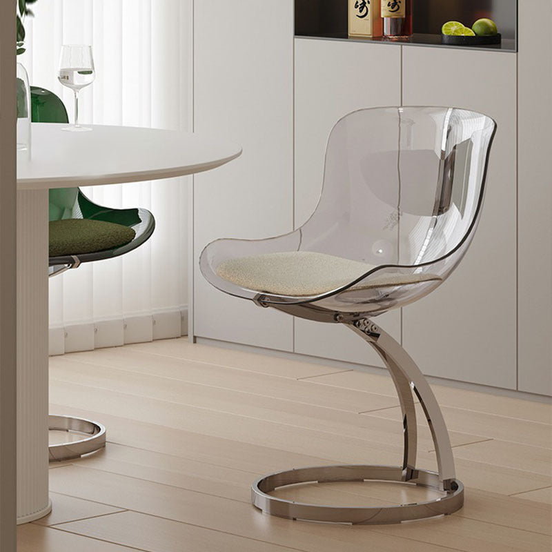 Nordic Arc Lambswool Steel Dining Chair