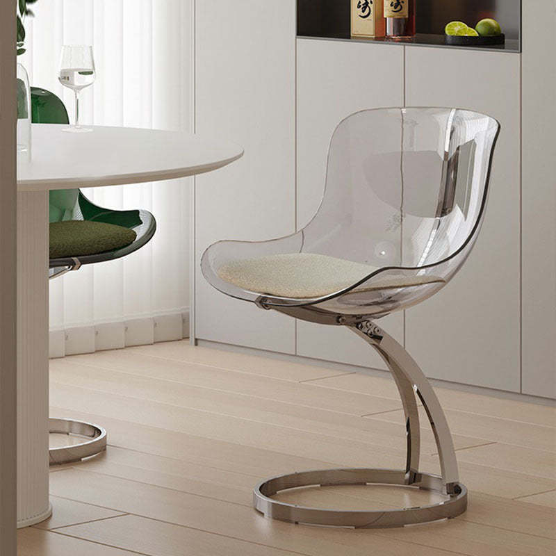 Nordic Arc Lambswool Steel Dining Chair