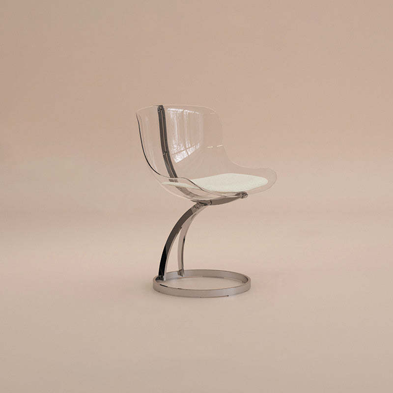 Nordic Arc Lambswool Steel Dining Chair