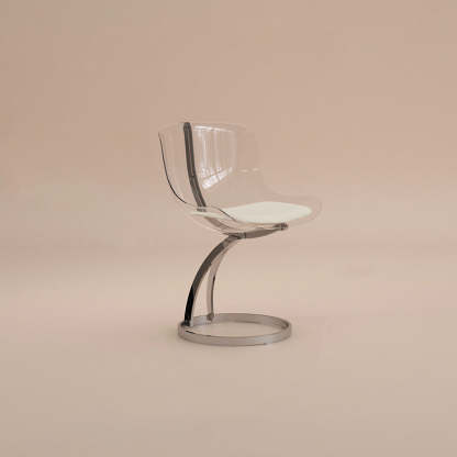 Nordic Arc Lambswool Steel Dining Chair