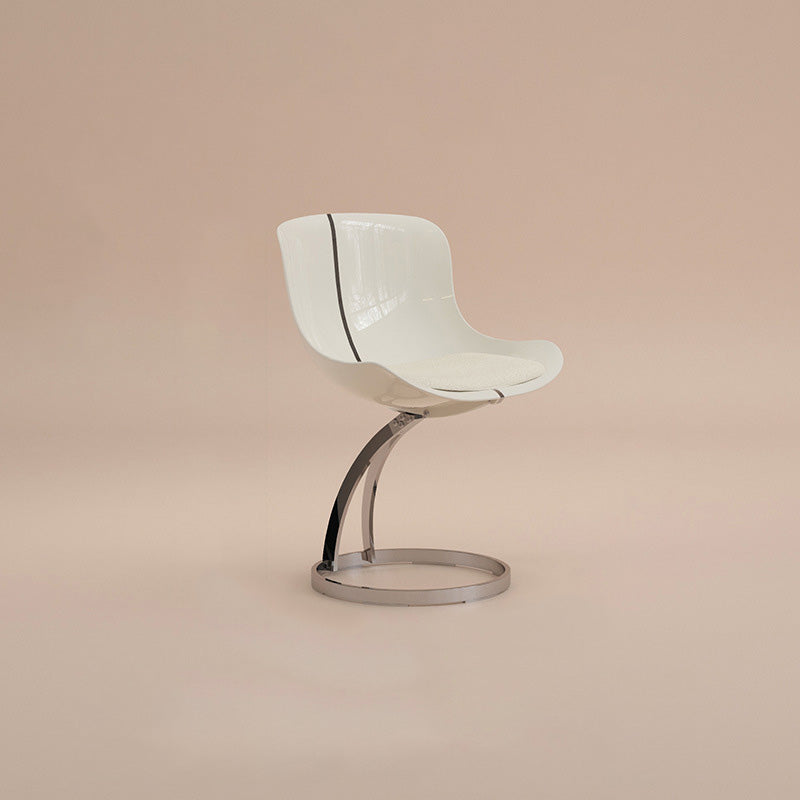 Nordic Arc Lambswool Steel Dining Chair
