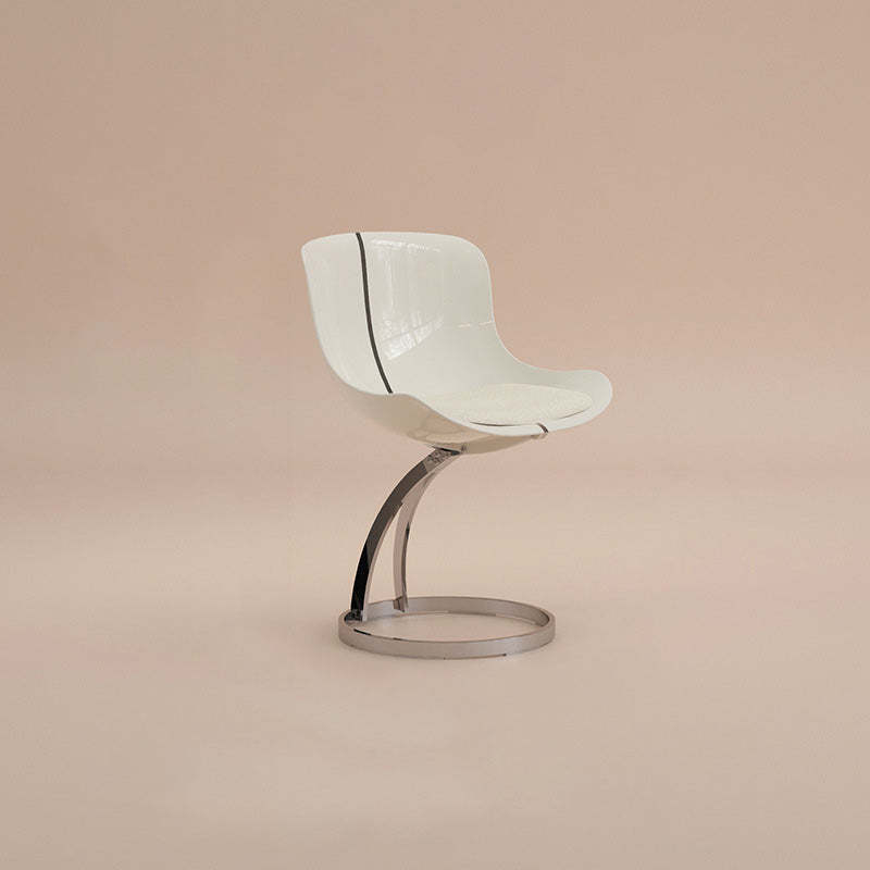 Nordic Arc Lambswool Steel Dining Chair