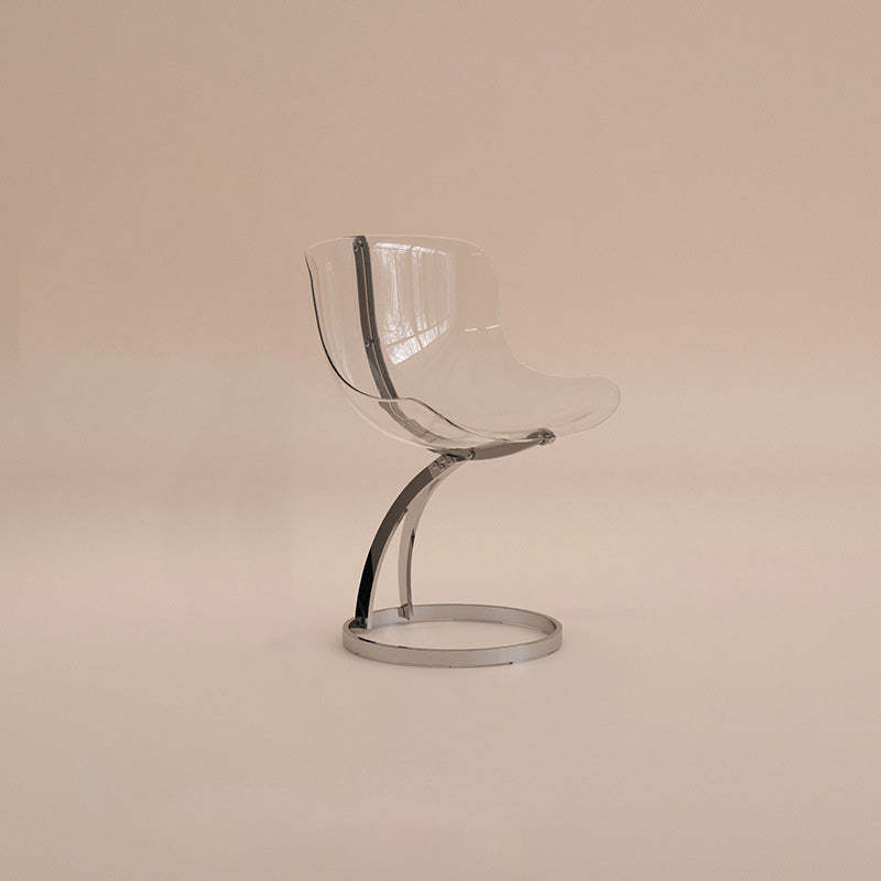 Nordic Arc Lambswool Steel Dining Chair