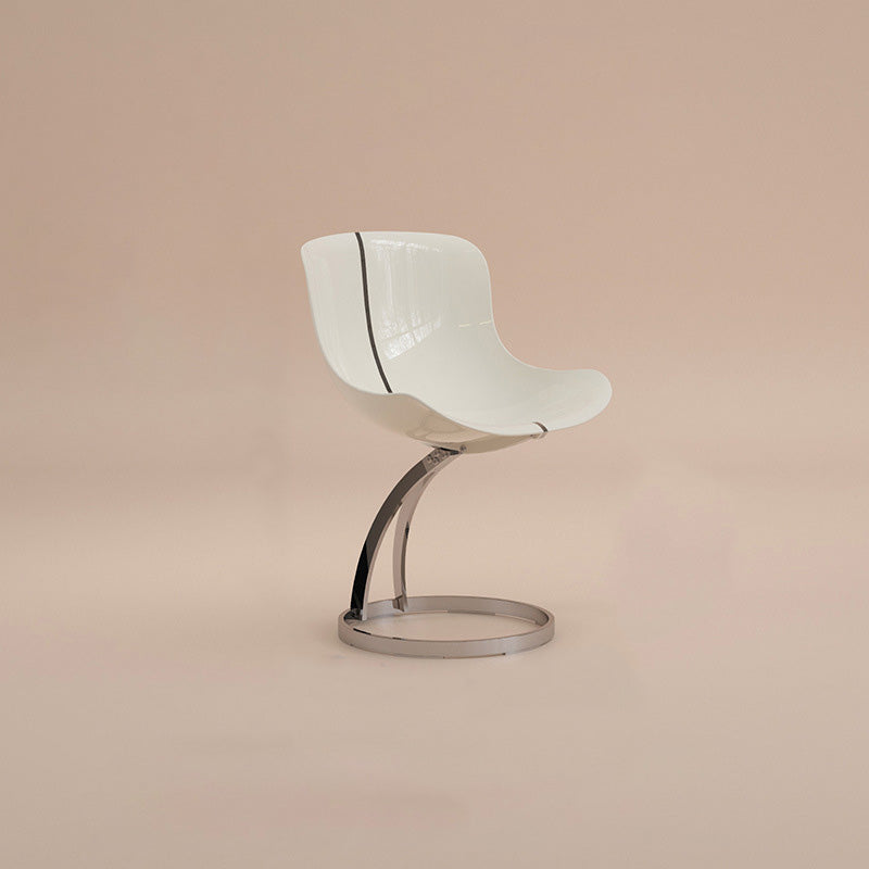 Nordic Arc Lambswool Steel Dining Chair