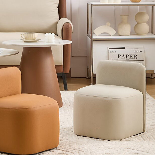 Nordic Portable Leather Wood Low Stool