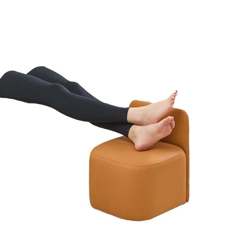Nordic Portable Leather Wood Low Stool
