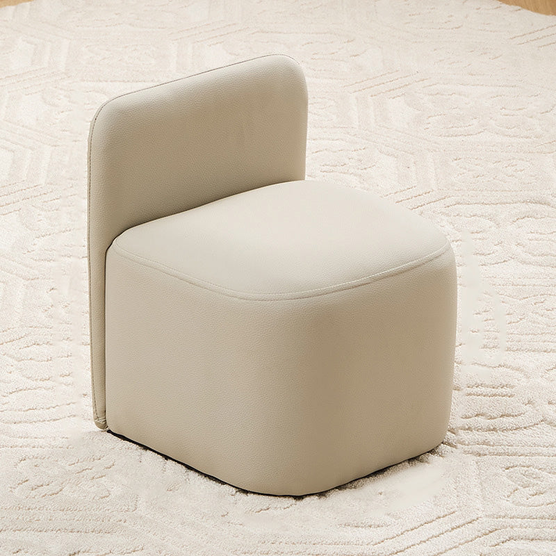 Nordic Portable Leather Wood Low Stool