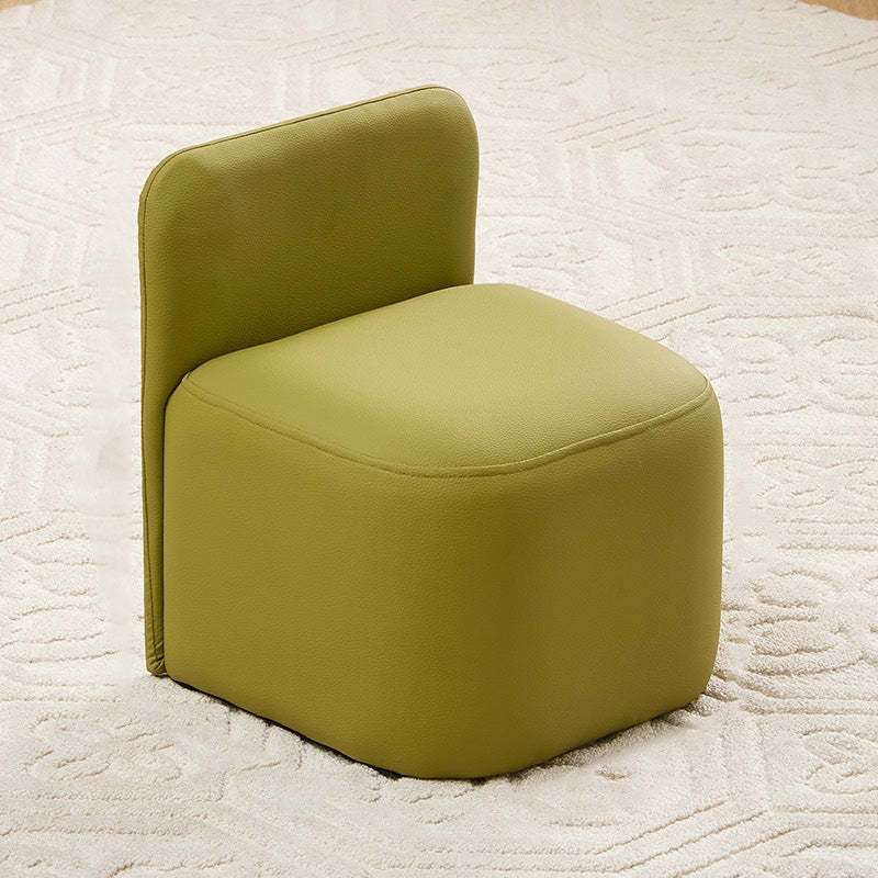 Nordic Portable Leather Wood Low Stool
