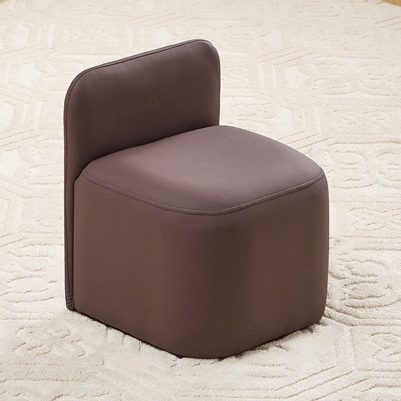 Nordic Portable Leather Wood Low Stool