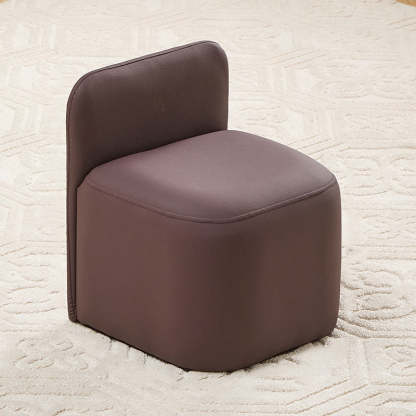 Nordic Portable Leather Wood Low Stool