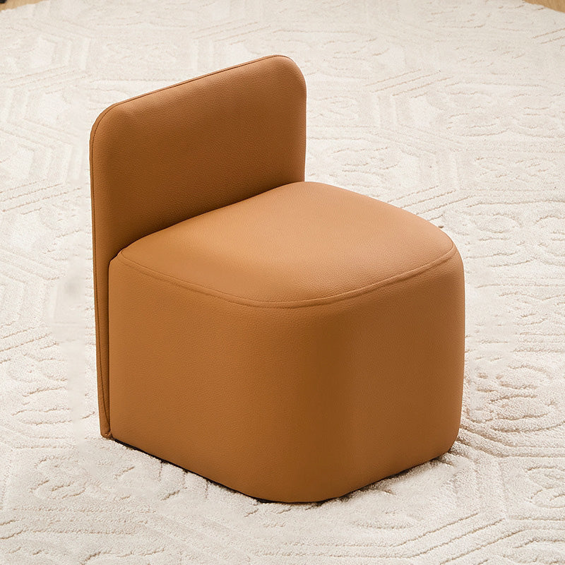 Nordic Portable Leather Wood Low Stool