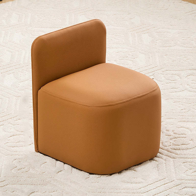 Nordic Portable Leather Wood Low Stool